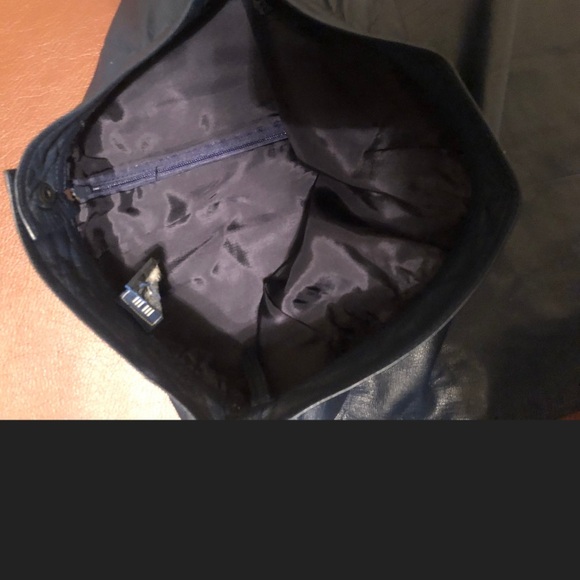 1970s to 1980s Emanuel Ungaro Parallele Paris Navy Blue Leather Skirt Size XS/S - Picture 6 of 11